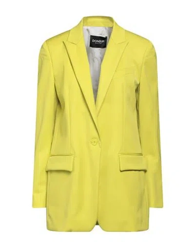 Dondup Woman Blazer Lime Green Size 6 Virgin Wool, Elastane