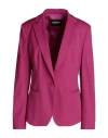 Dondup Woman Blazer Magenta Size 10 Virgin Wool, Elastane In Magenta