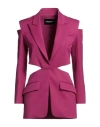 Dondup Woman Blazer Garnet Size 6 Virgin Wool, Elastane In Purple