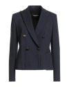 Dondup Woman Blazer Midnight Blue Size 12 Viscose, Polyamide, Elastane