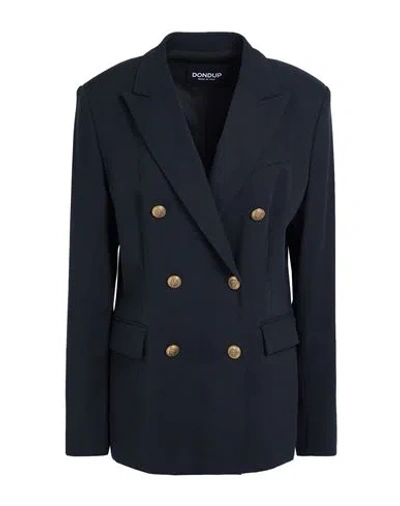 Dondup Woman Blazer Midnight Blue Size 6 Lyocell, Elastane In Blue