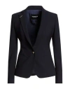 Dondup Woman Blazer Midnight Blue Size 8 Polyester, Virgin Wool, Elastane