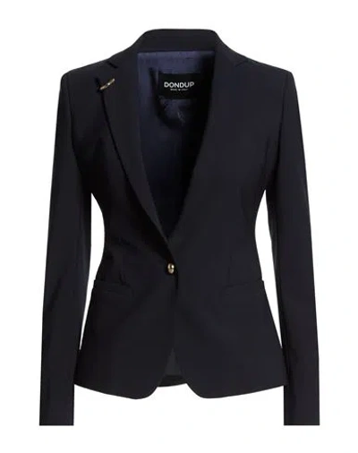 Dondup Woman Blazer Midnight Blue Size 8 Polyester, Virgin Wool, Elastane