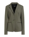 Dondup Woman Blazer Military Green Size 12 Viscose, Polyamide, Elastane