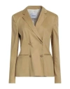 Dondup Woman Blazer Mustard Size 8 Linen, Viscose, Elastane In Yellow