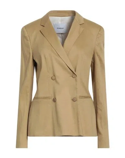 Dondup Woman Blazer Mustard Size 8 Linen, Viscose, Elastane In Yellow