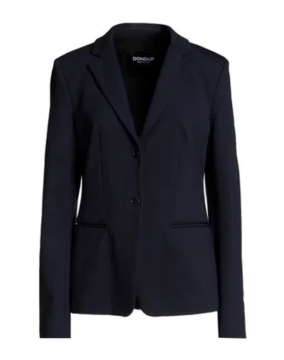 Dondup Woman Blazer Navy Blue Size 10 Viscose, Polyamide, Elastane