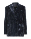 Dondup Woman Blazer Navy Size 8 Polyester, Elastane In Navy Blue