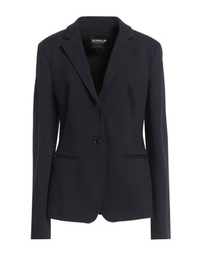 Dondup Woman Blazer Navy Size 12 Viscose, Polyamide, Elastane
