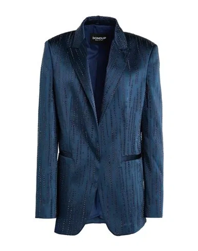 Dondup Woman Blazer Navy Size 8 Polyester, Elastane In Blue
