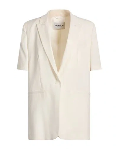 Dondup Woman Blazer Off White Size 10 Virgin Wool, Elastane In Nude