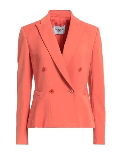 Dondup Woman Blazer Orange Size 10 Polyamide, Cotton, Elastane