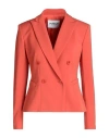 Dondup Woman Blazer Orange Size 10 Polyamide, Cotton, Elastane In Orange