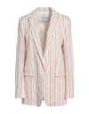 Dondup Woman Blazer Pink Size 8 Cotton, Viscose, Acetate, Linen, Elastane In Pink