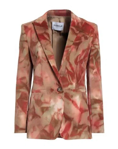 Dondup Woman Blazer Rust Size 8 Cotton, Elastane