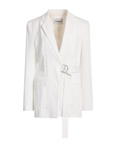 Dondup Woman Blazer White Size 10 Cotton