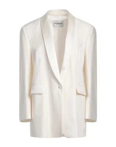Dondup Woman Blazer White Size 6 Wool, Elastane