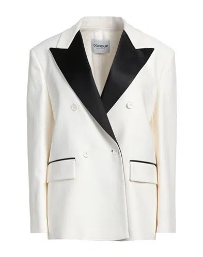 Dondup Woman Blazer White Size 8 Polyamide, Cotton, Elastane