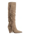 Dondup Woman Boot Khaki Size 8 Leather In Beige