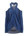 Dondup Woman Cardigan Blue Size 10 Linen, Viscose