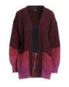 Dondup Woman Cardigan Burgundy Size 4 Wool, Mohair Wool, Polyamide
