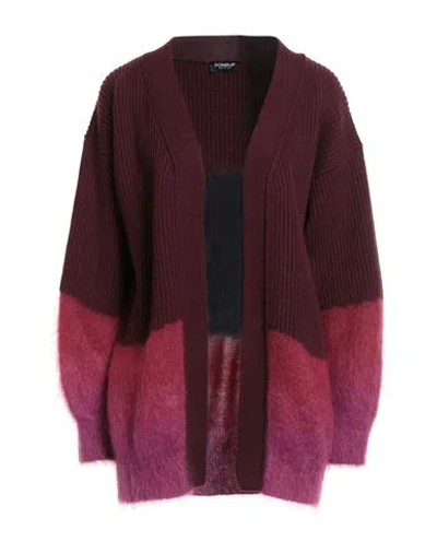 Dondup Woman Cardigan Burgundy Size 4 Wool, Mohair Wool, Polyamide