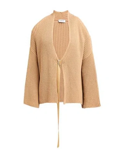 Dondup Woman Cardigan Camel Size M Cotton, Polyamide In Brown