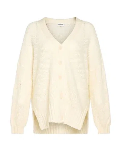 Dondup Woman Cardigan Cream Size 2 Acrylic, Polyamide, Mohair Wool In White