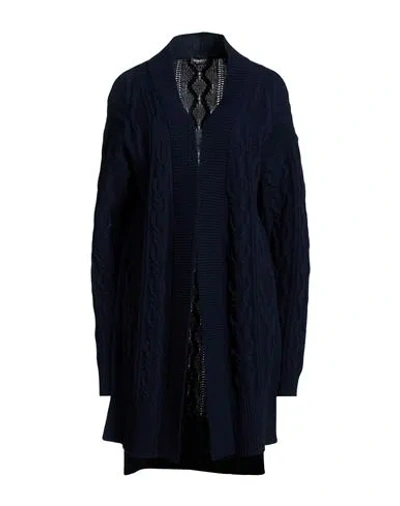Dondup Woman Cardigan Midnight Blue Size 6 Wool, Polyamide