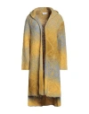 Dondup Woman Cardigan Mustard Size 4 Acrylic, Mohair Wool, Wool, Polyamide, Alpaca Wool In Yellow