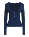 Dondup Woman Cardigan Navy Size 6 Viscose, Polyester In Blue