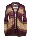 Dondup Woman Cardigan Plum Size 6 Mohair Wool, Polyamide, Wool In Purple