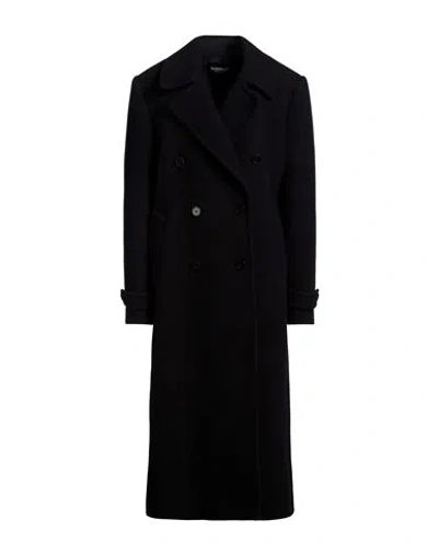Dondup Woman Coat Black Size 12 Virgin Wool, Polyamide, Cashmere