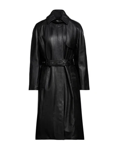 Dondup Woman Coat Black Size 12 Lambskin