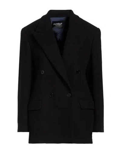 Dondup Woman Coat Black Size 6 Virgin Wool, Polyamide, Cashmere