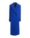 Dondup Woman Coat Bright Blue Size 8 Virgin Wool, Polyamide, Cashmere In Blue