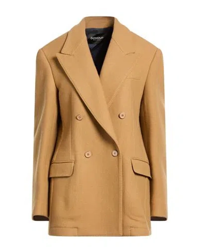 Dondup Woman Coat Camel Size 10 Virgin Wool, Polyamide, Cashmere In Brown