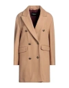 Dondup Woman Coat Camel Size 12 Virgin Wool, Polyamide In Beige