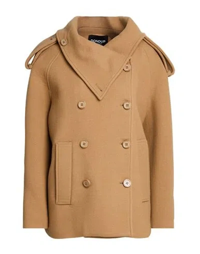 Dondup Woman Coat Camel Size 6 Virgin Wool, Polyamide, Cashmere In Brown