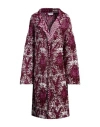 Dondup Woman Coat Magenta Size 6 Alpaca Wool, Wool, Acrylic, Polyamide In Magenta