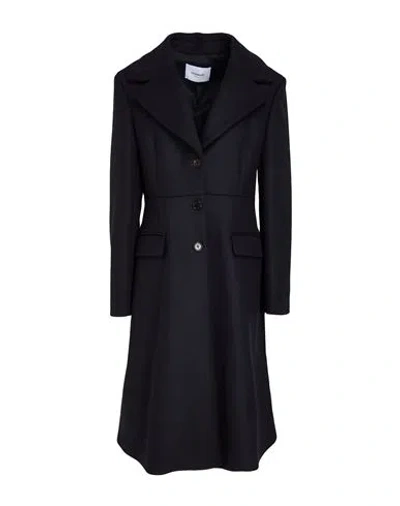 Dondup Woman Coat Midnight Blue Size 10 Virgin Wool In Multi