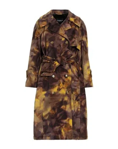 Dondup Woman Coat Mustard Size 6 Cotton, Elastane In Yellow