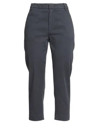 Dondup Woman Cropped Pants Navy Blue Size 8 Cotton, Lyocell, Elastane