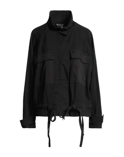 Dondup Woman Denim Outerwear Black Size 6 Cotton