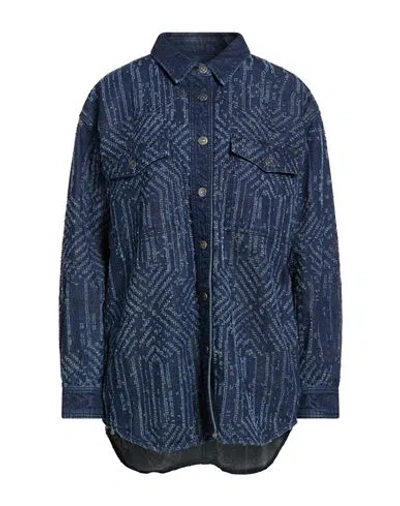 Dondup Woman Denim Outerwear Blue Size 2 Cotton