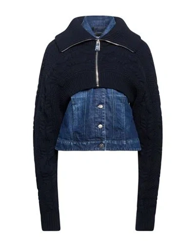 Dondup Woman Denim Outerwear Blue Size 6 Cotton