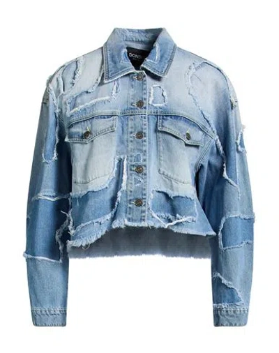 Dondup Woman Denim Outerwear Blue Size M Cotton
