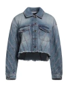 Dondup Woman Denim Outerwear Blue Size M Cotton In Blue