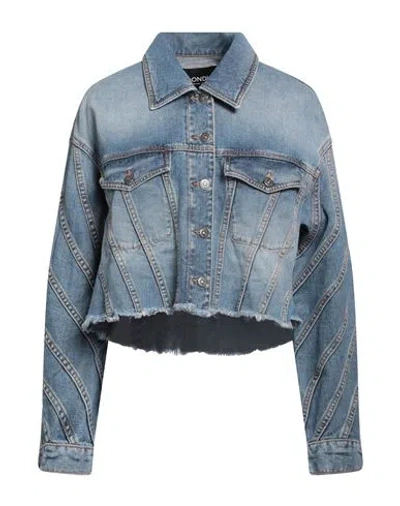 Dondup Woman Denim Outerwear Blue Size Xl Cotton