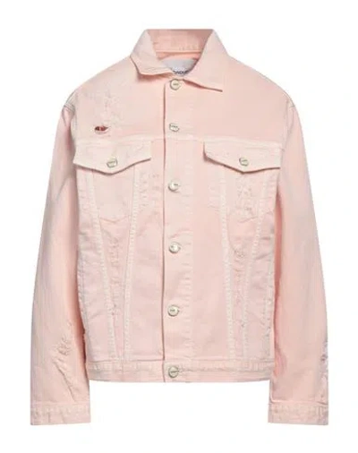 Dondup Woman Denim Outerwear Salmon Pink Size S Cotton, Elastane